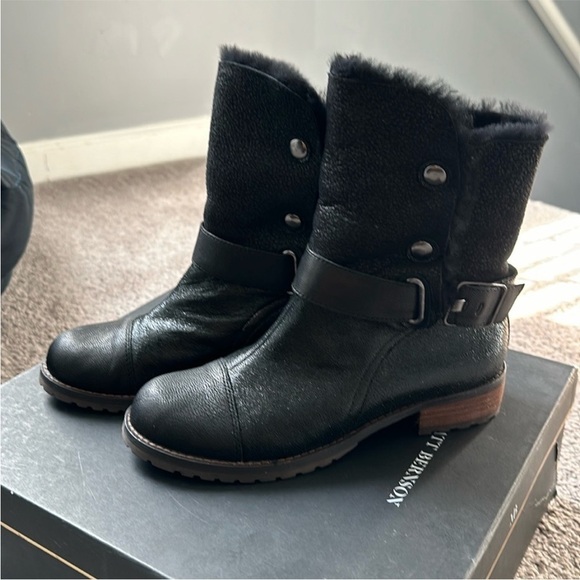🔥 🆕 MATT BERNSON WOMEN'S TUNDRA SHEARLING LINED BOOT SZ 7 BLACK NEW - Picture 3 of 15